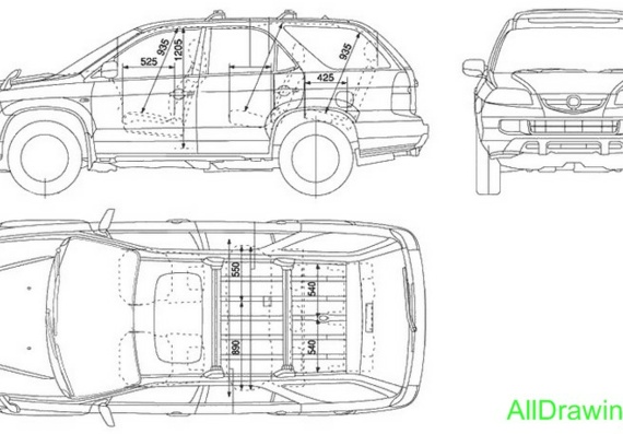 Honda MDX (2005) (Хонда МДX (2005)) - чертежи (рисунки) автомобиля